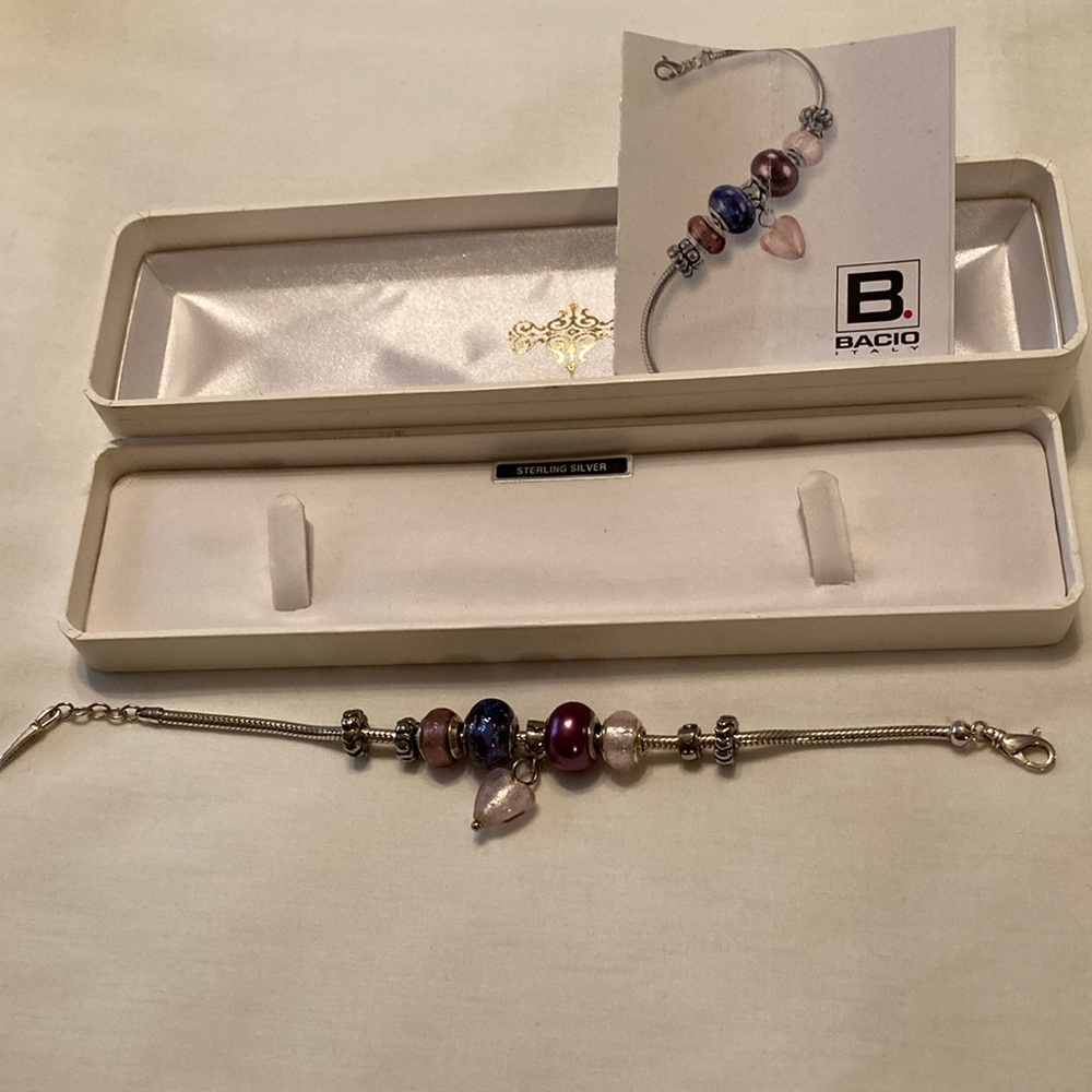 Bacio Sterling Bead Bracelet, NIB